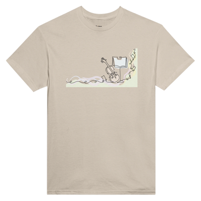 Heavyweight cotton tee with bold piano key graphic on front