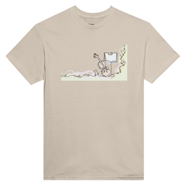 Heavyweight cotton tee with bold piano key graphic on front