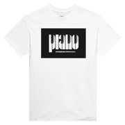 Close-up showing taped neck and shoulders and crisp piano print